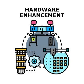 Hardware enhancement concept for improving technology performance Stock Illustration