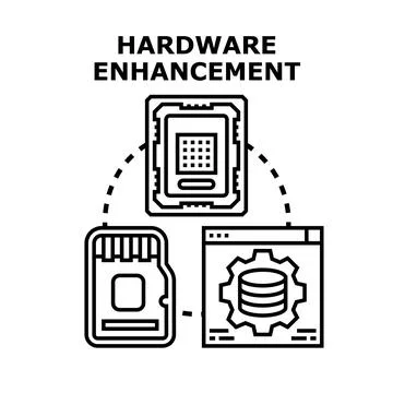 Hardware enhancement upgrading computer system components concept 스톡 일러스트