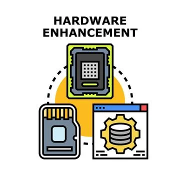 Hardware enhancement upgrading computer system components concept Illustrazione stock