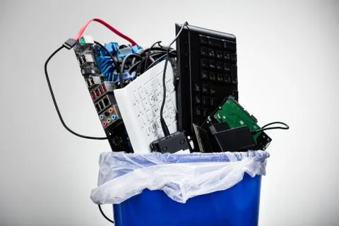 Hardware Equipment In Dustbin Stock Photos