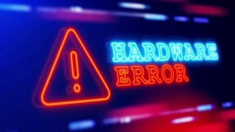 Hardware Error Warning Alert Screen loop Blinking glitch Animation. Stock Footage 218971072