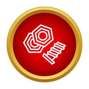Hardware fasteners nuts bolts icon vector illustration Stock Illustration
