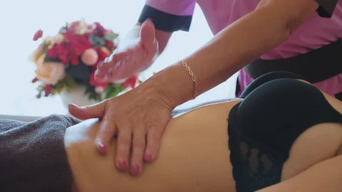 Hardware figure correction. Machine cosmetology. Anti-cellulite massage. Stock Footage 91767014