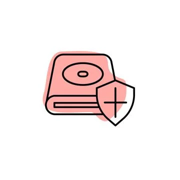 Hardware, hard disk, security with color shadow vector icon in hardware set Stock Illustration