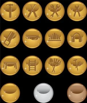 Hardware icons Stock Illustration