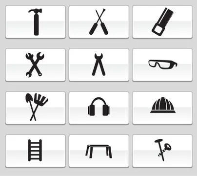 Hardware icons Stock Illustration