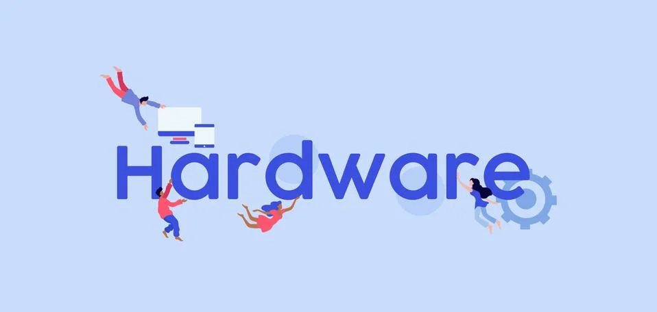 Hardware illustration. Technological computer support with repair maintenance Stock Illustration