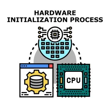 Hardware initialization process concept illustration vector Stock-Illustration