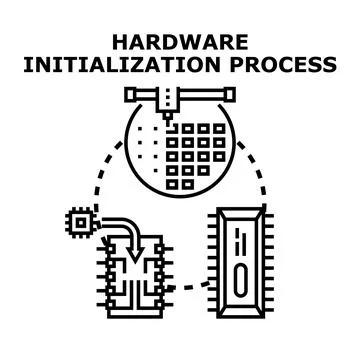 Hardware initialization process developing circuit board technology 库存插图