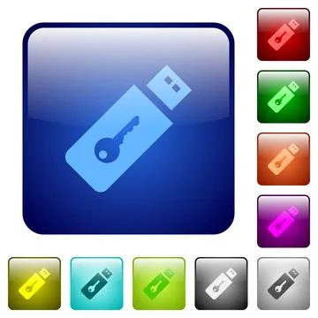 Hardware key color square buttons Illustrazione stock