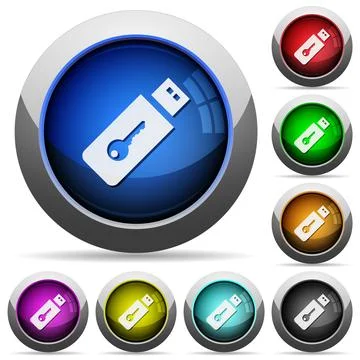 Hardware key round glossy buttons Illustration