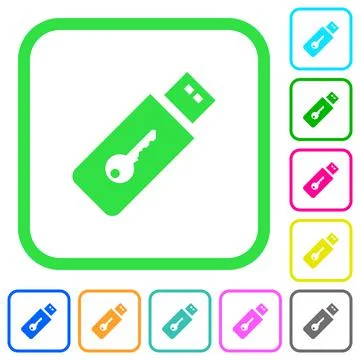 Hardware key vivid colored flat icons Illustration