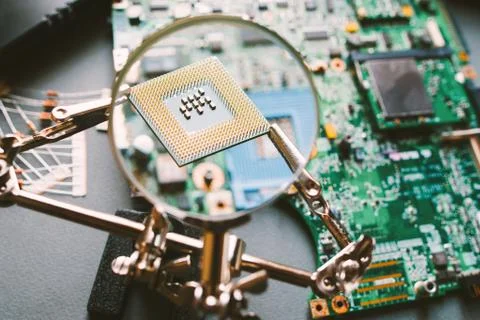 Hardware maintenance cpu processor analysis 스톡 사진