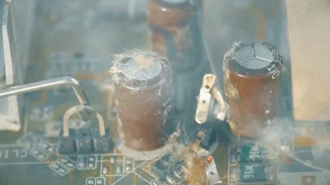 Hardware malfunction, computer failure, and short circuit concept. Stock Footage 320710346