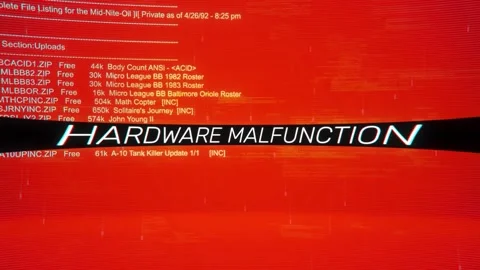 Hardware Malfunction on warning hack background screen Stock Footage 343574522