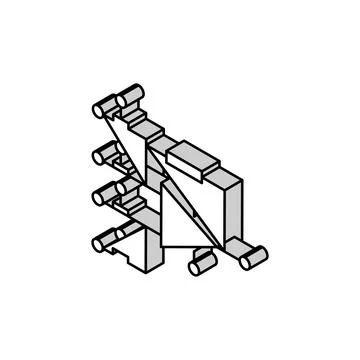 Hardware model neural network isometric icon vector illustration イラスト素材