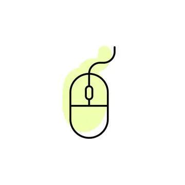 Hardware, mouse, pc with color shadow vector icon in hardware set Illustrazione stock