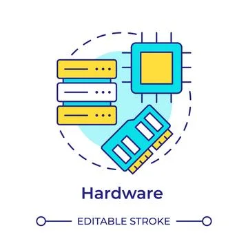Hardware multi color concept icon Stock Illustration