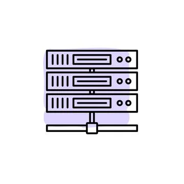 Hardware, network drivers with color shadow vector icon in hardware set Stock Illustration