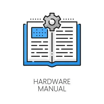 Hardware or software user manual thin line icon Illustrazione stock