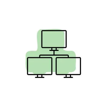 Hardware, pc, lan, server with color shadow vector icon in hardware set Stock Illustration