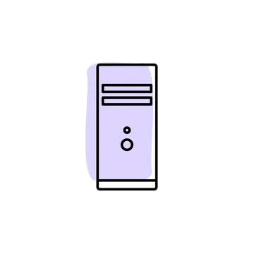 Hardware, pc, server with color shadow vector icon in hardware set Stock-Illustration
