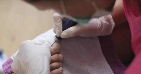 Hardware pedicure. Vídeo Stock 97217145