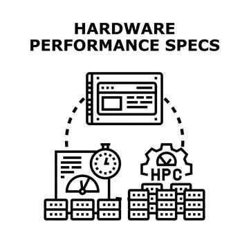 Hardware performance computing specifications and data analysis イラスト素材
