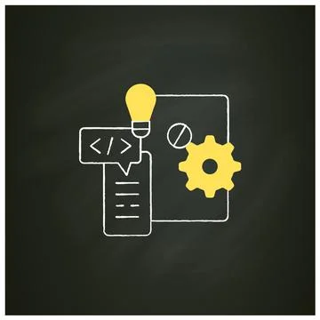 Hardware platform chalk icon Stock Illustration