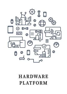 Hardware platform circle poster Stockillustratie