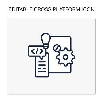 Hardware platform line icon Stock Illustration