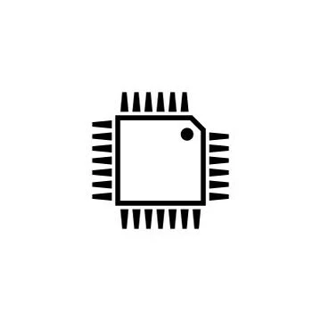 Hardware Processor Chip Flat Vector Icon Stock Illustration