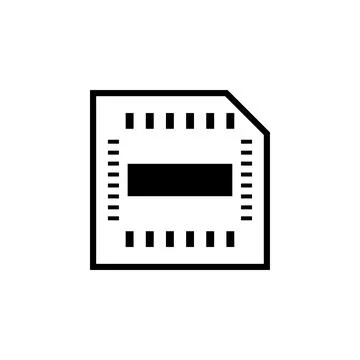 Hardware Processor Chip Flat Vector Icon 스톡 일러스트