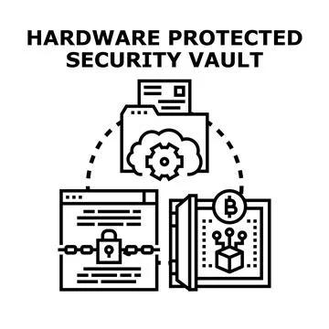 Hardware protected digital asset security vault concept Stock Illustration