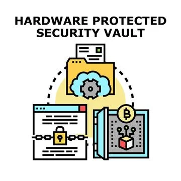 Hardware protected digital asset security vault concept Stock Illustration