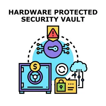 Hardware protected security vault concept illustration Stock Illustration