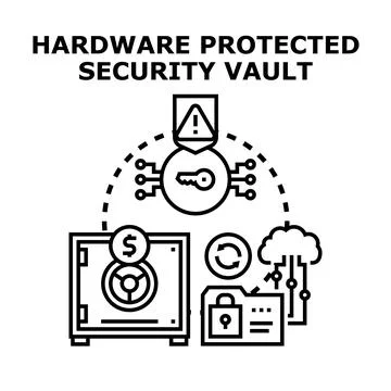 Hardware protected security vault concept illustration Stock Illustration