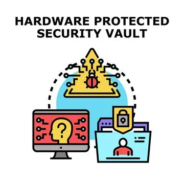 Hardware protected security vault protecting data privacy Stock Illustration