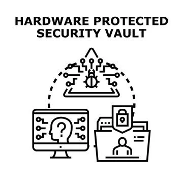 Hardware protected security vault protecting data privacy Stock Illustration