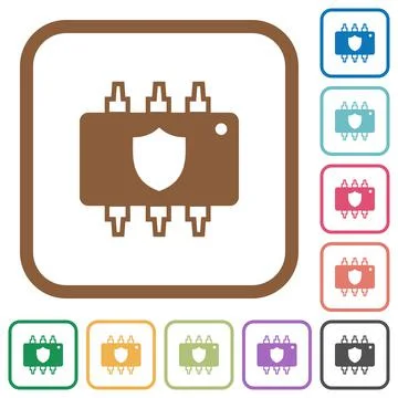 Hardware protection simple icons Stock Illustration
