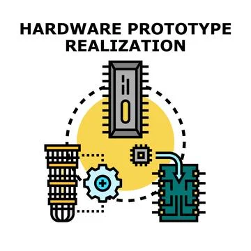 Hardware prototype realization program development process Stock Illustration