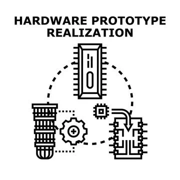 Hardware prototype realization program development process Stock Illustration