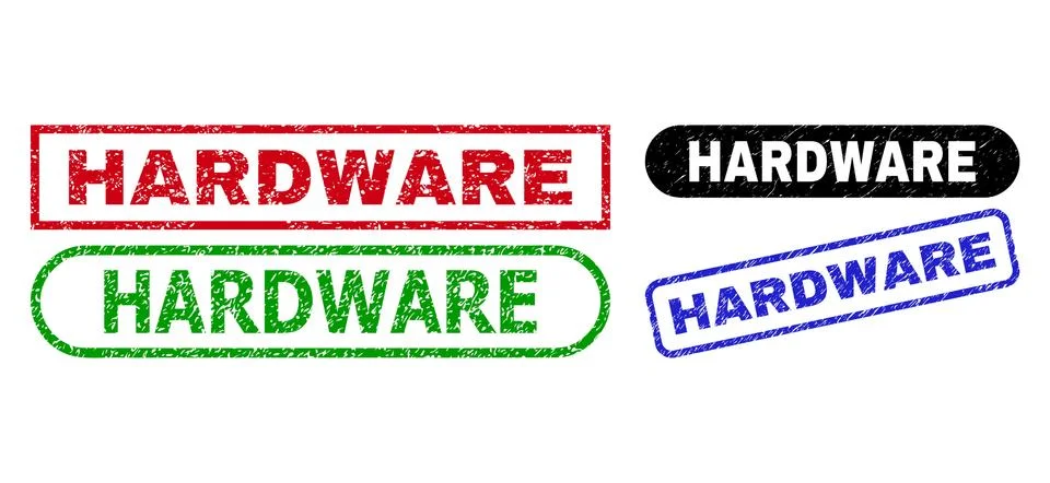 HARDWARE Rectangle Seals with Rubber Texture Illustrazione stock