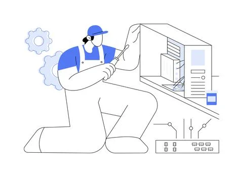 Hardware repair abstract concept vector illustration. Stock Illustration