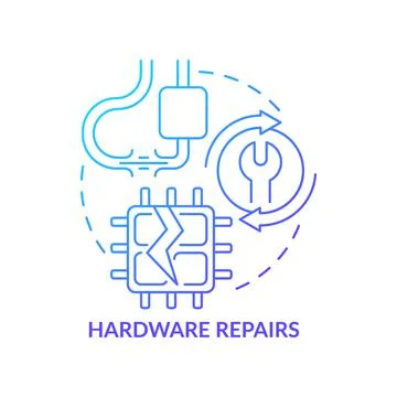 Hardware repair blue gradient concept icon Stock Illustration