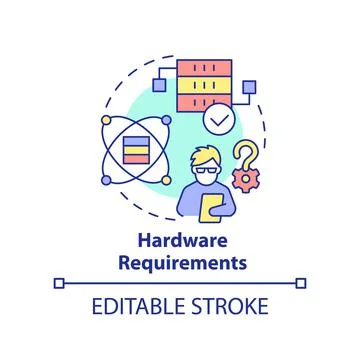 Hardware requirements concept icon Illustrazione stock