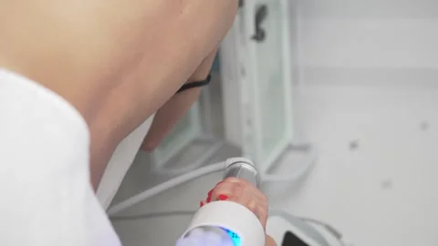 Hardware roller body massage to give muscle relief, close-up, Stock Footage 294192706