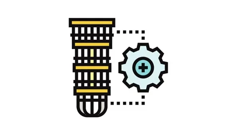 Hardware scalability quantum computer color icon animation Stock Footage 326115909