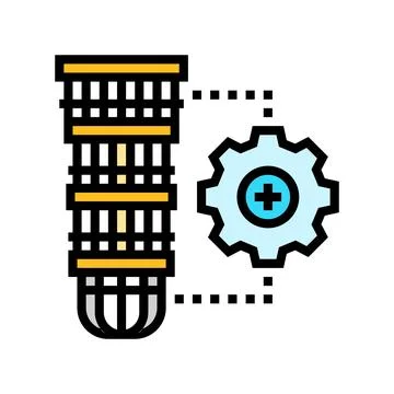 Hardware scalability quantum computer color icon vector illustration Illustrazione stock