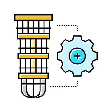 Hardware scalability quantum computer color icon vector illustration 스톡 일러스트